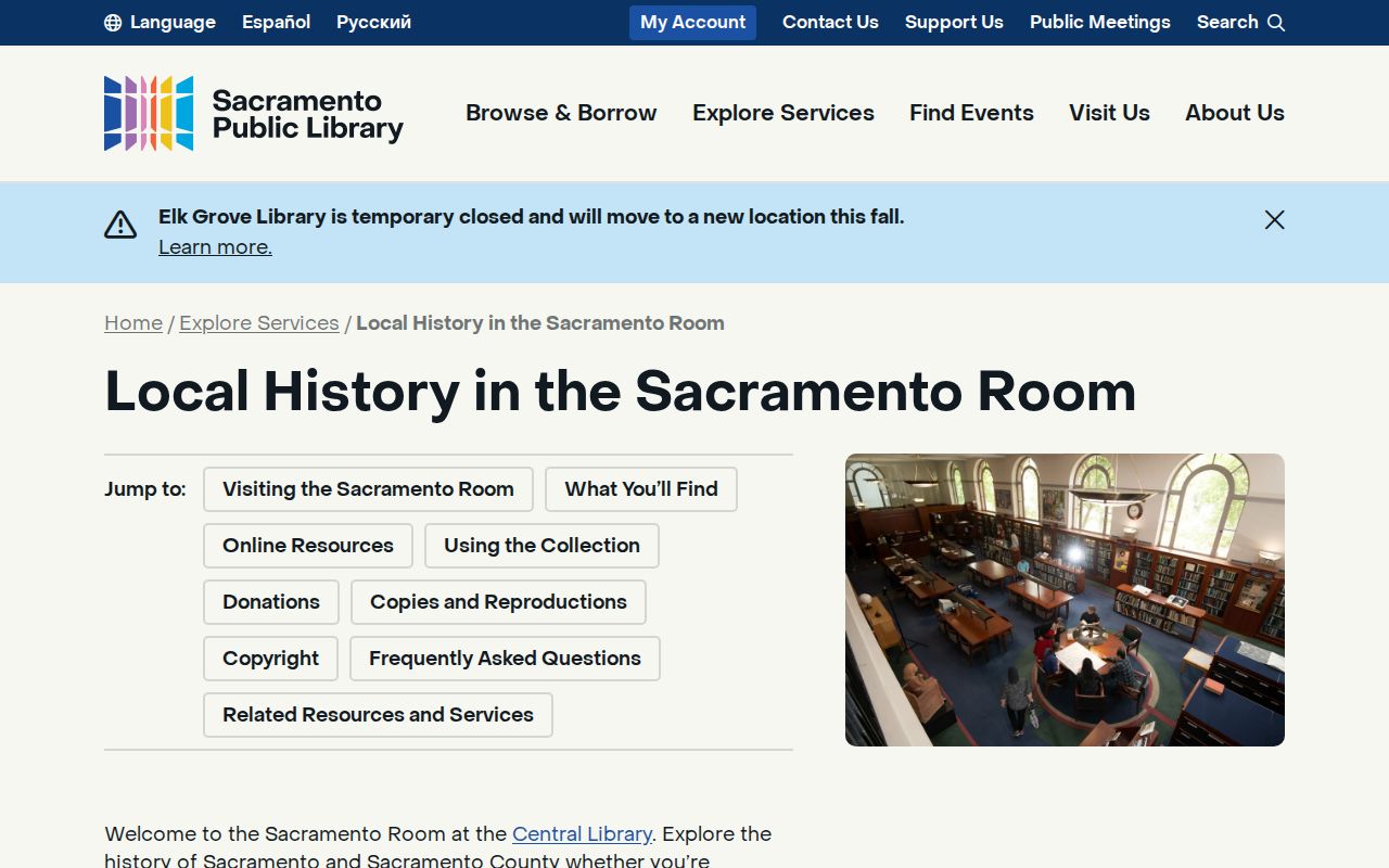 Citrus Heights city directory research in the Sacramento Room