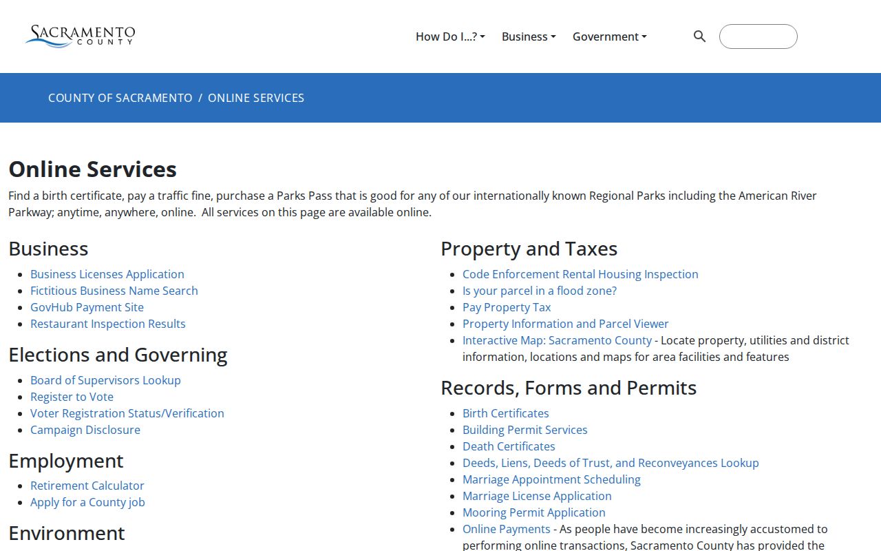 Citrus Heights ZIP code directory Sacramento County online services